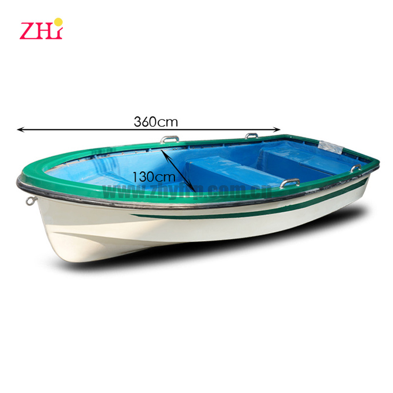 New Model 12ft Cheap Fishing Fiberglass Plastic Rowing Boat for Sale Ships