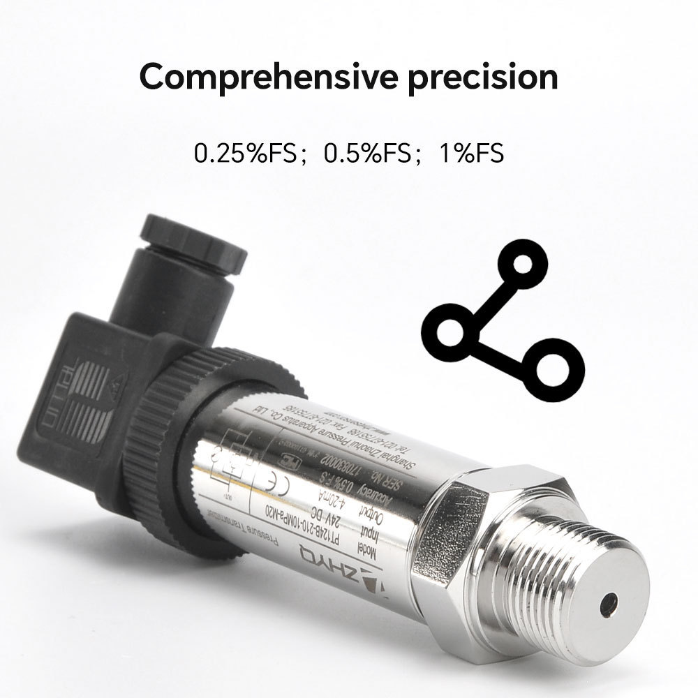 Certified industrial silicon strain gauge piezoelectric pressure transducer for realtime pressure monitoring