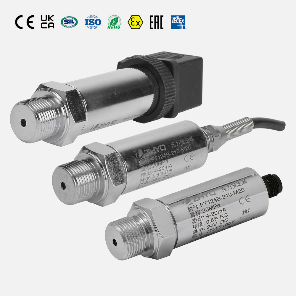 Certified industrial silicon strain gauge piezoelectric pressure transducer for realtime pressure monitoring