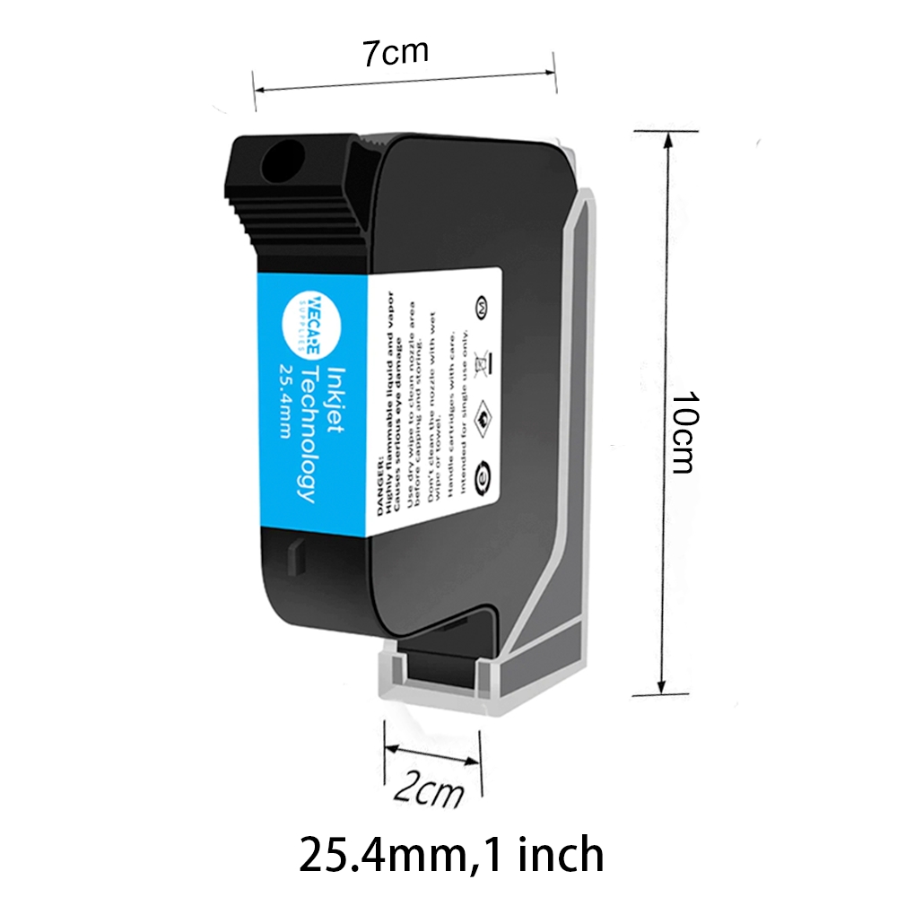 WECARE 1Inch Solvent Fast Dry Ink Cartridge for TIJ Handheld Printers and Online Coding Machines