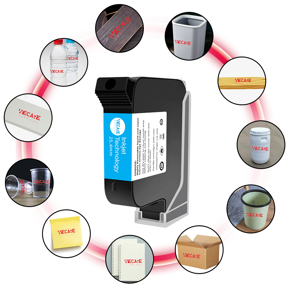 WECARE 1Inch Solvent Fast Dry Ink Cartridge for TIJ Handheld Printers and Online Coding Machines