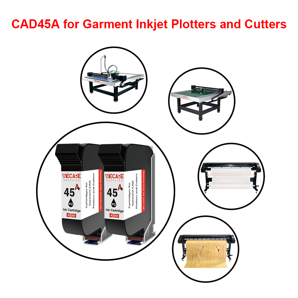 WECARE CAD 45A 45a 51645A 51645AE A Plus Ink Cartridge  for HP51645A Use for Garment CAD Inkjet Plotter and Flatbed  Cutter