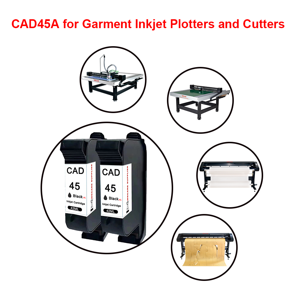 WECARE CAD  45A 45a 51645A 51645AE Grade A Ink Cartridge Compatible for HP45A Use for Garment CAD Inkjet Plotter and Cutter