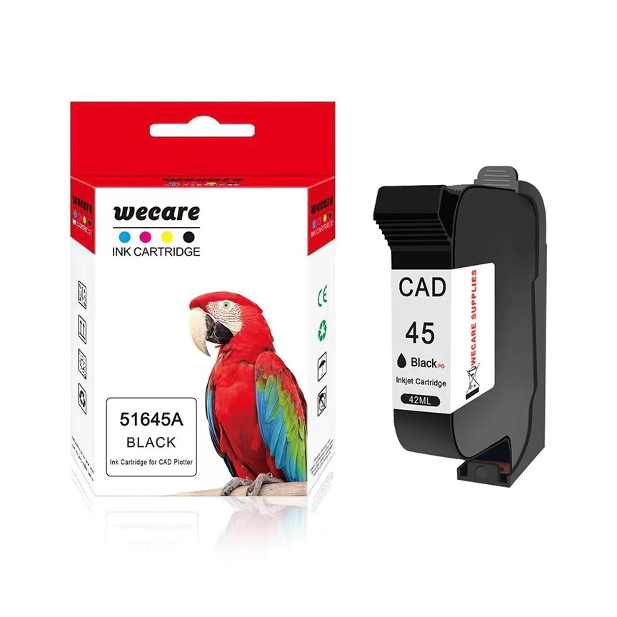 WECARE CAD  45A 45a 51645A 51645AE Grade A Ink Cartridge Compatible for HP45A Use for Garment CAD Inkjet Plotter and Cutter