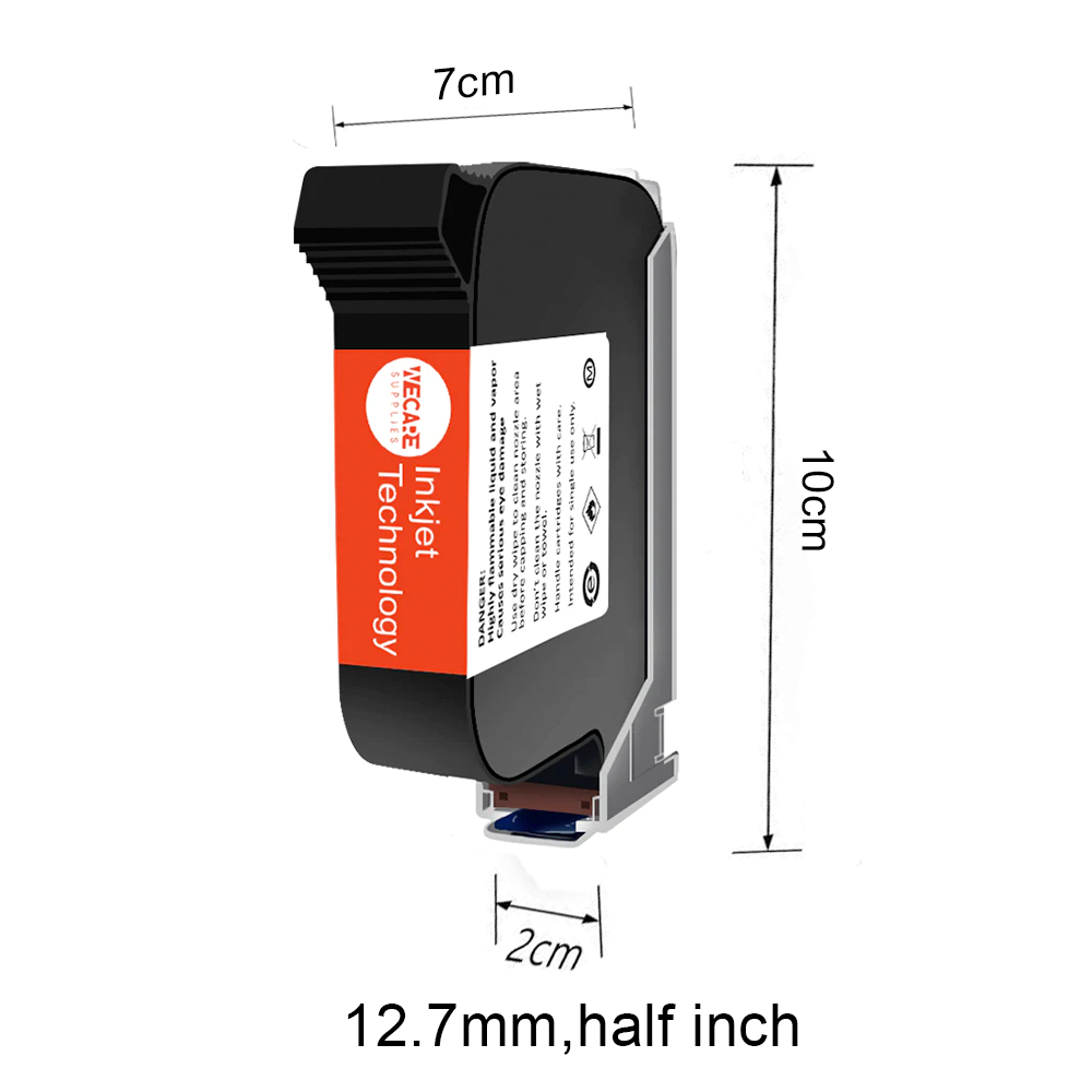 WECARE 12.7mm Fast Dry Solvent Inkjet Cartridge for TIJ Handheld Printer and Online Coding Machine