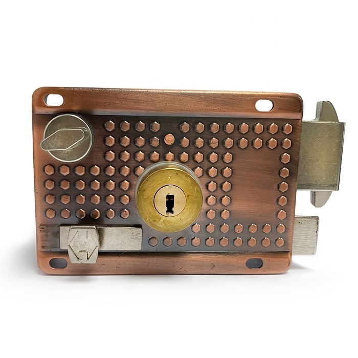 Zeise-ikon Electroplated antique copper exterior anti-theft door rim lock outdoor universal rim door lock