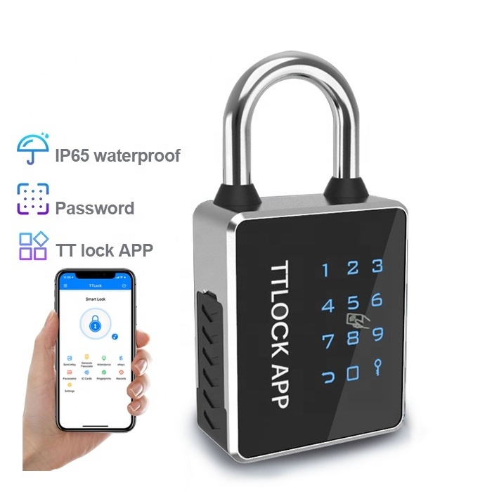 High Security IP65 Waterproof Digital Password smart padlock quick unlock with key Ttlock App smart padlock bluetooth waterproof