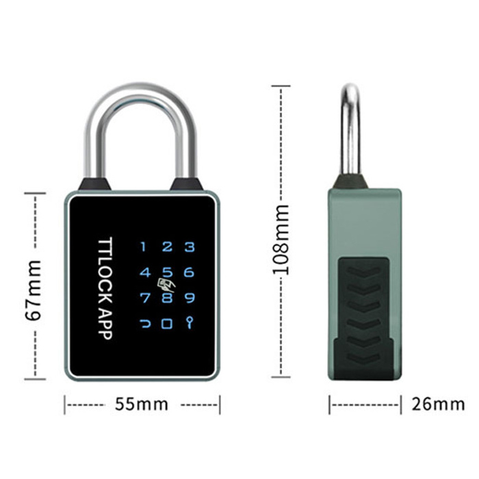 High Security IP65 Waterproof Digital Password smart padlock quick unlock with key Ttlock App smart padlock bluetooth waterproof