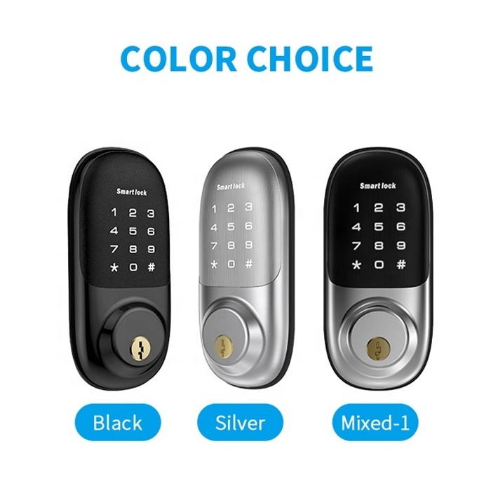 Entrance Outdoor Smart Deadbolt Keypad Digital Lock without Handle Tuya APP Deadbolt smart door lock