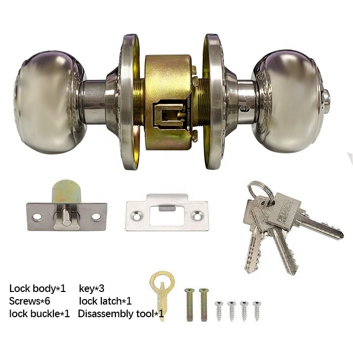 5714 Stainless Steel Privacy Bathroom Bedroom Interior door knobs Safe Ball knob Door Lock