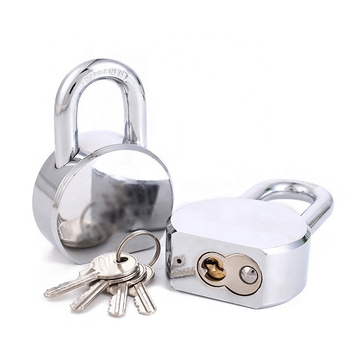 45# STEEL ROUND PADLOCK  Brass Cylinder Padlock Hardened Steel Shackle Hardened Round Steel Padlock