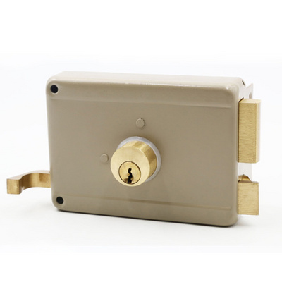 High Security  Cylinder Wooden Door Brass Latch Deadbolt Rim Door Lock