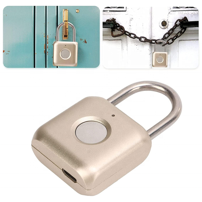 Biometric Metal Keyless Fingerprint Lock Waterproof USB Rechargeable for Gym Locker, School Locker, Luggage, Backpack