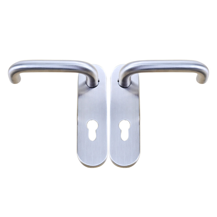 High Quality Stainless Steel Indoor Lever Handle Plate Door Lock Interior Iron Lever Handle for Bathroom Doors