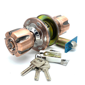 Elegant bronze color round knob door lock zinc alloy cylindrical knob door lock for South American market