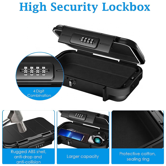 Mini Travel Safe key lock Box with Removable Chain Portable Lock Box for Car Dorm Beach Hotel Personal Items Safe