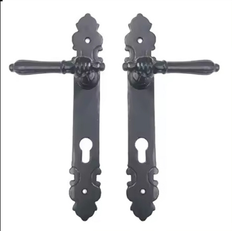 European Market Popular Black Antique Design Door Lock Aluminum Handle 72 85 96 Hole Distance Door Handle