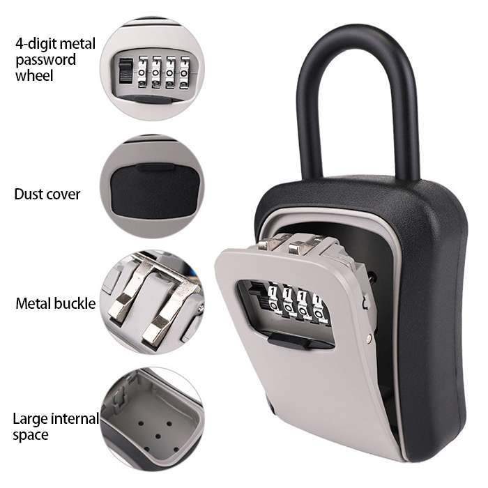 Hot Sale Portable Key Safe Lockable Storage Box with Padlocks Loop Hanged Lock Box for Keys