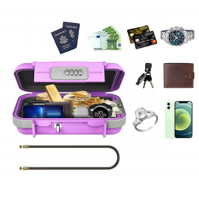 Mini Travel Safe key lock Box with Removable Chain Portable Lock Box for Car Dorm Beach Hotel Personal Items Safe