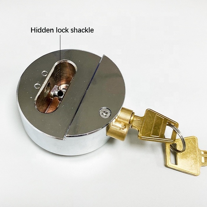 73mm Round Stainless Steel Van Security Hockey Puck Lock With Stainless Steel Hasp Padlock hockey puck lock