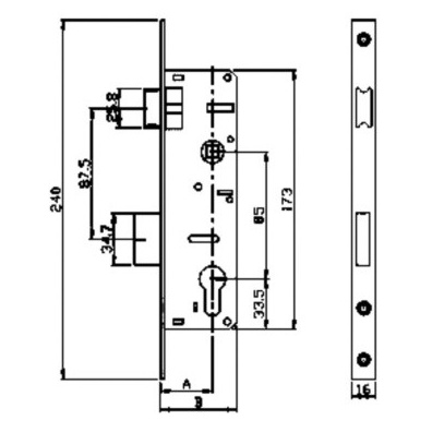 Mortise Door Lock Set Safety 163-20/163-20r Lock Body With Cylinder Hole And Zinc Dead Bolt And Latch