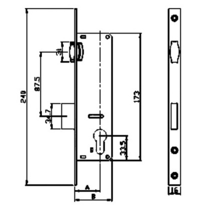 Mortise Door Lock Set Safety 163-20/163-20r Lock Body With Cylinder Hole And Zinc Dead Bolt And Latch