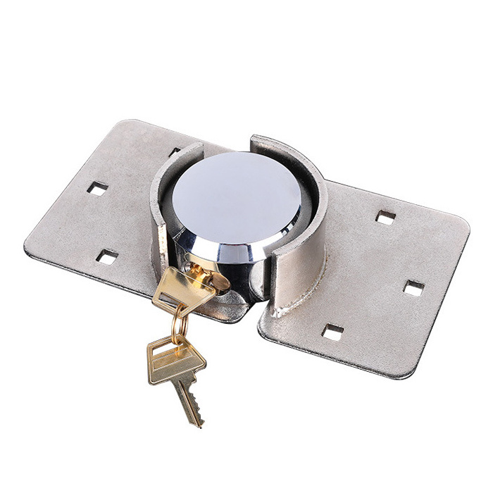 Hot Product 73mm Round Steel Van Security Hockey Puck Lock With Thickness Steel Hasp Padlock Simple Install Steel Van Lock