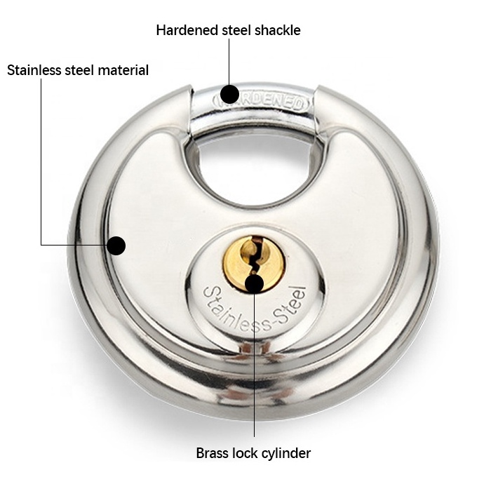 RP13 High Quality Stainless Steel 50/60/70/80/90mm Round Discus Safety Anti-theft Padlock