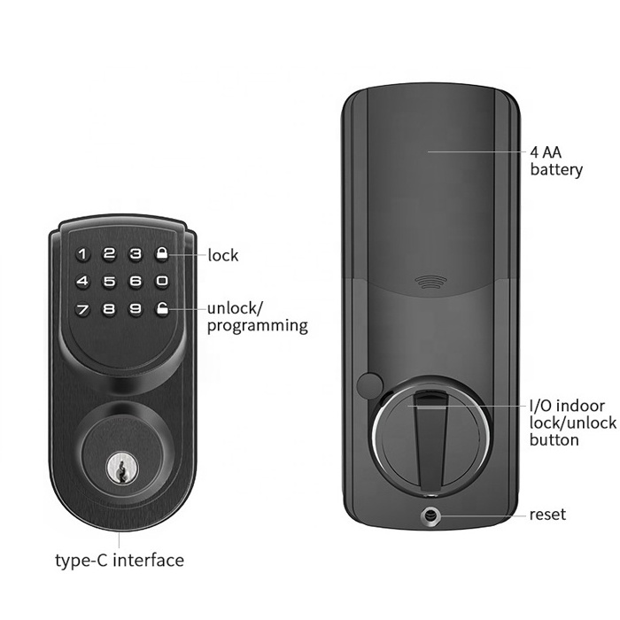 Deadbolt smart door lock Front Door Znic Alloy Deadbolt Keyless Digital Keypad Door Lock