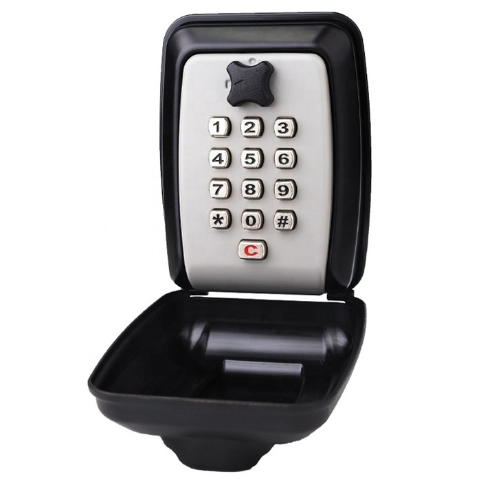 Key Lock Box Wall Mount 12-Digit Combination Lock Box Outdoor Spare Key Hider Waterproof Large Capacity Key Storage Box