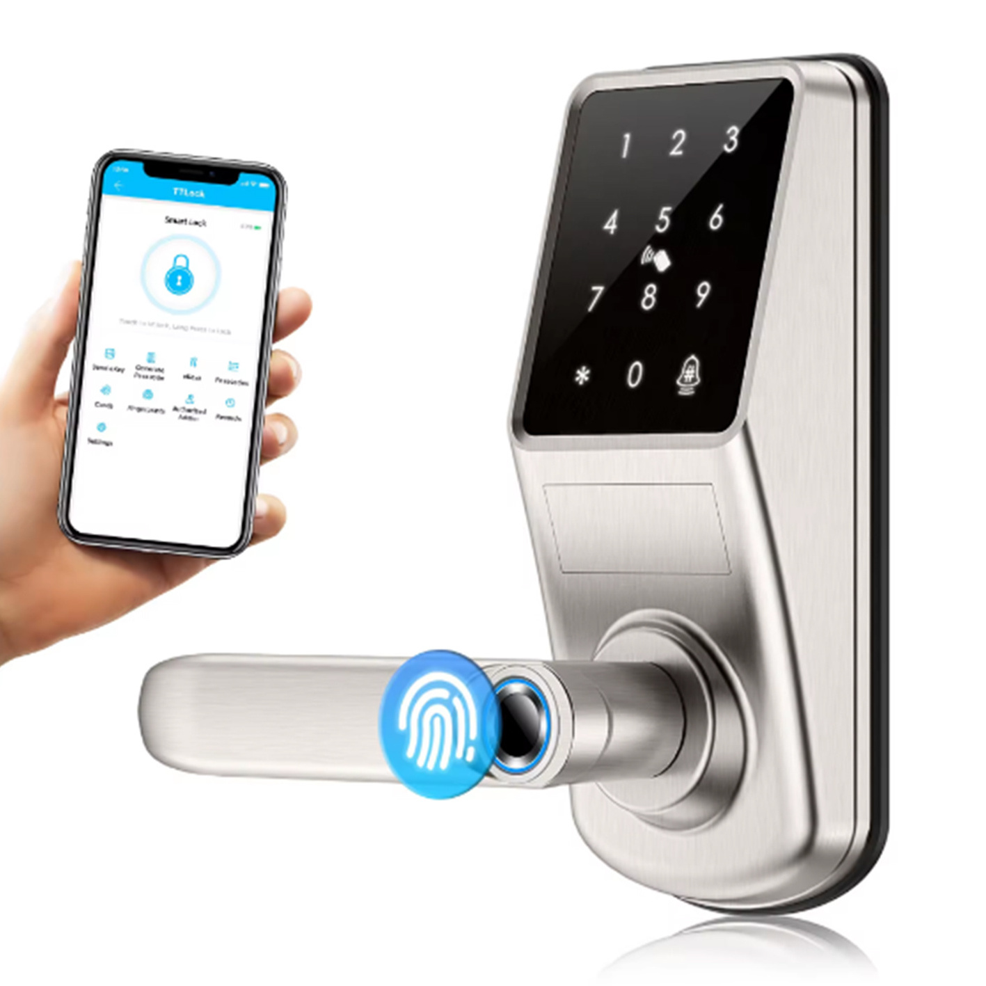 Cheapest Good Quality Digital Security Wireless Keypad Smart Door Lock with Software APP