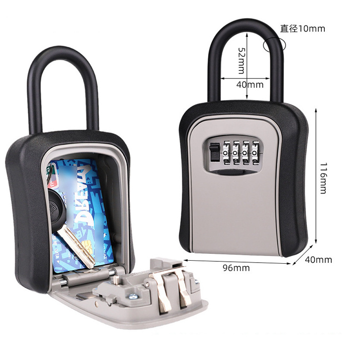 Hot Sale Portable Key Safe Lockable Storage Box with Padlocks Loop Hanged Lock Box for Keys