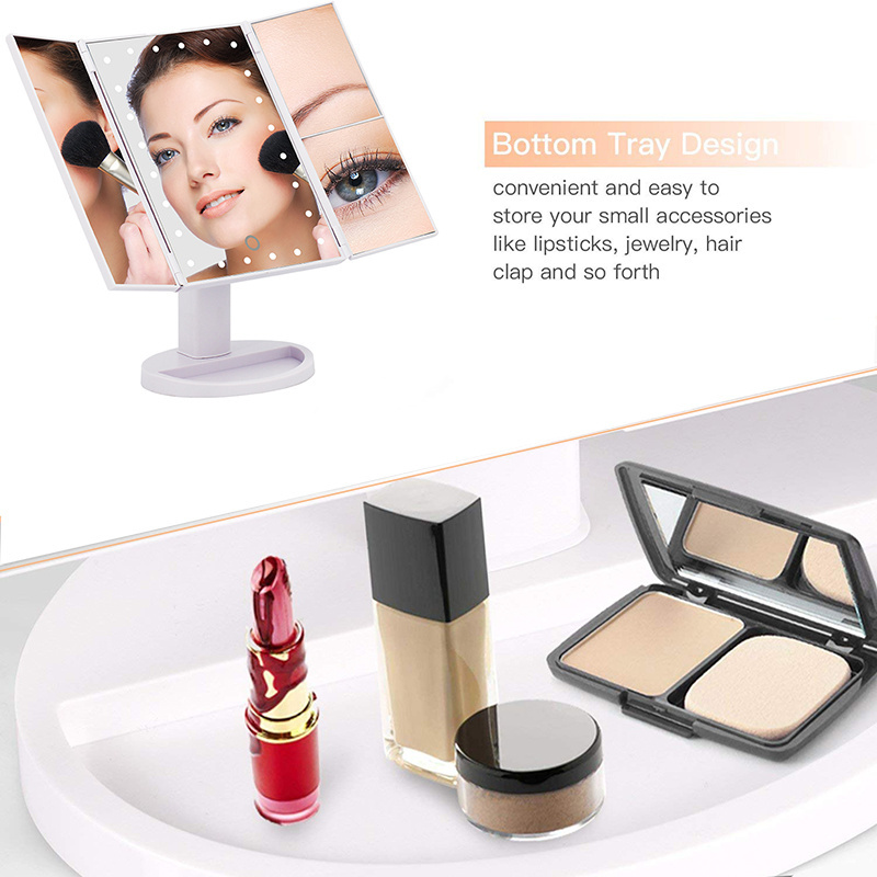 Touch Control 24 Led Lighted Makeup Mirror With 10x Magnification Spot Mirror