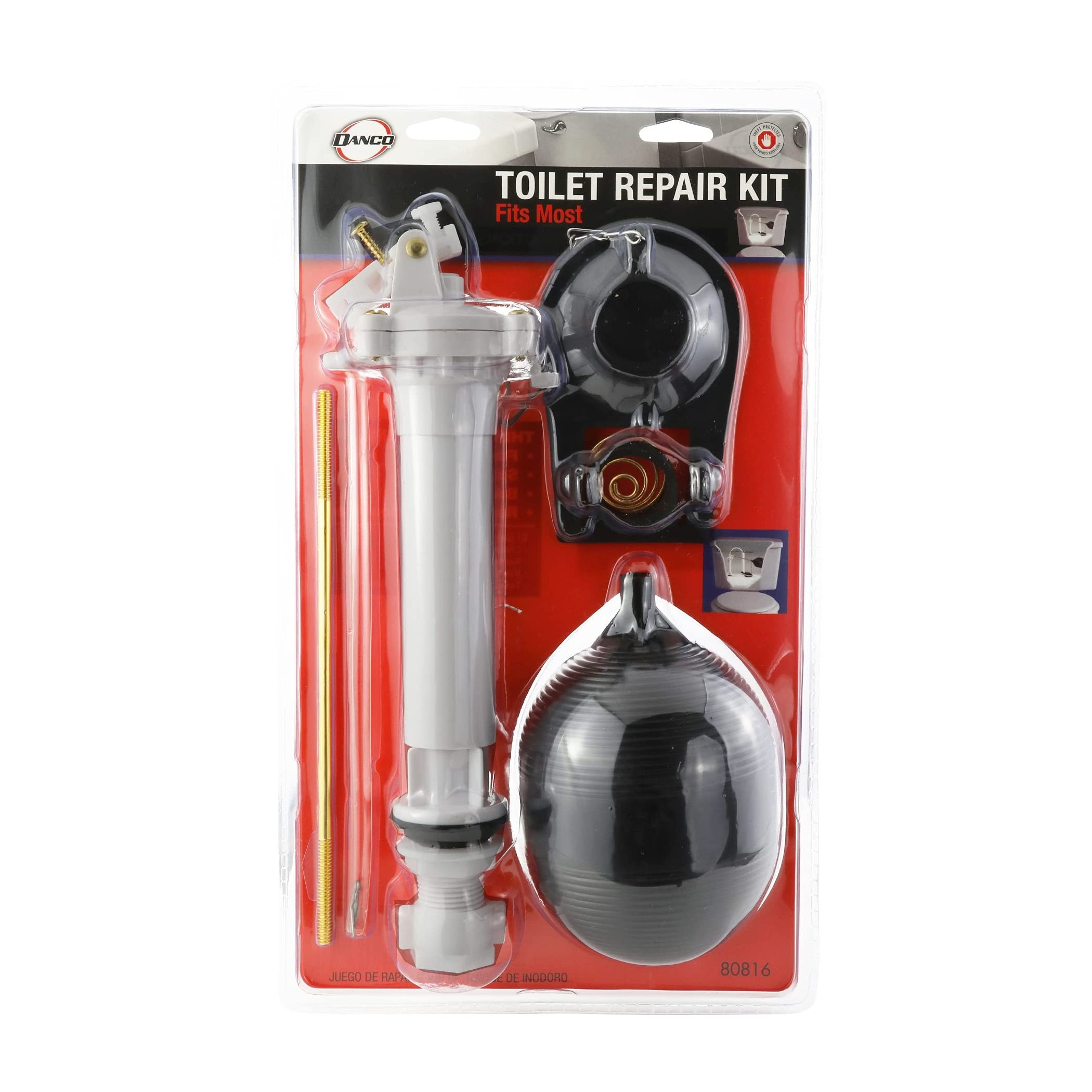 Complete Toilet Repair Kit Fill Valve, Flapper, Rod, Float Replacement