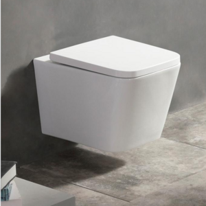 factory price  good quality ceramic  Wall hung toilet   with soft closing UF seat cover  glossy white black toilet bowl  for hot