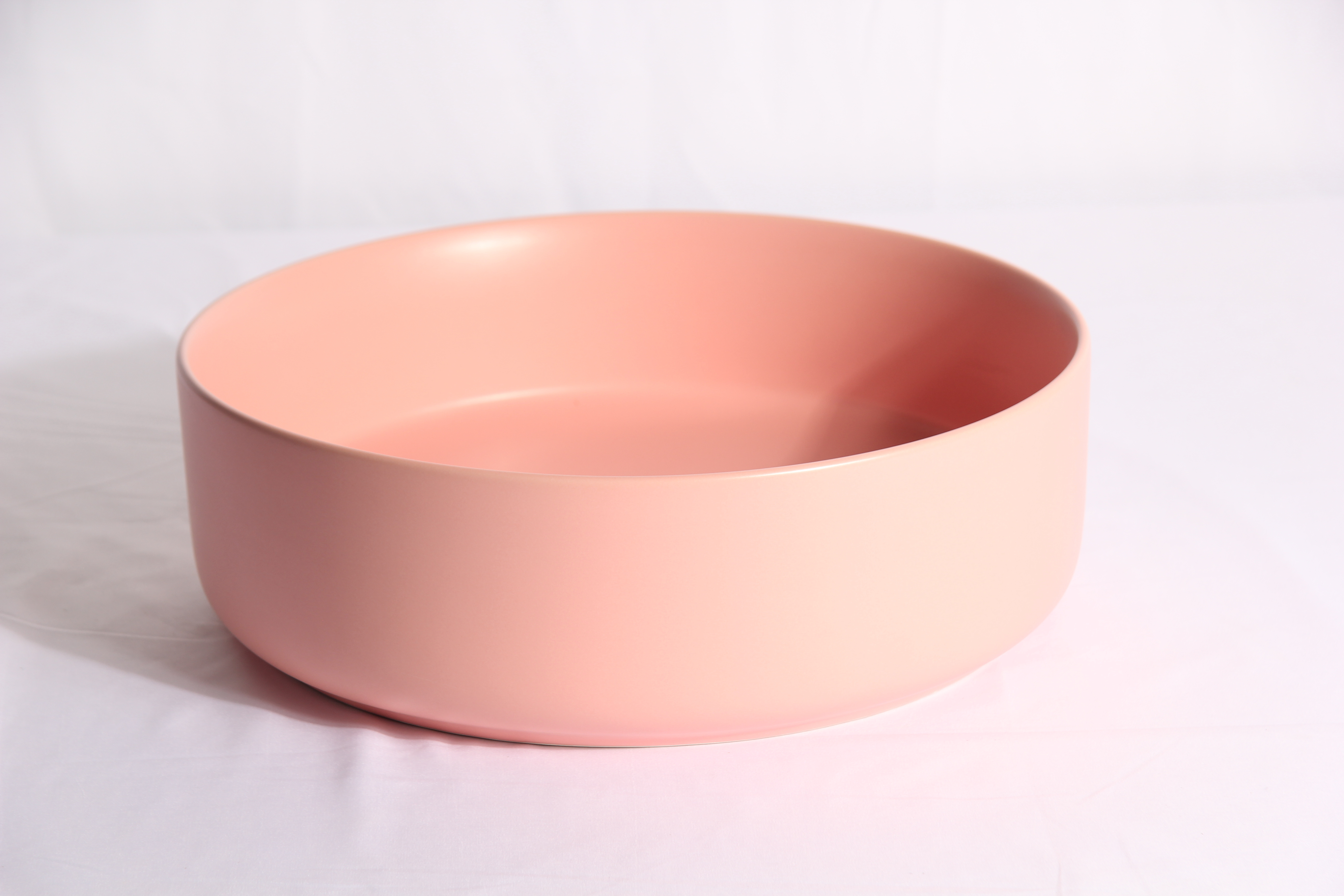 Pink  Bathroom Ceramic Sanitary Ware Basin faucet curved sanitary round circular wash basin shell shape basin