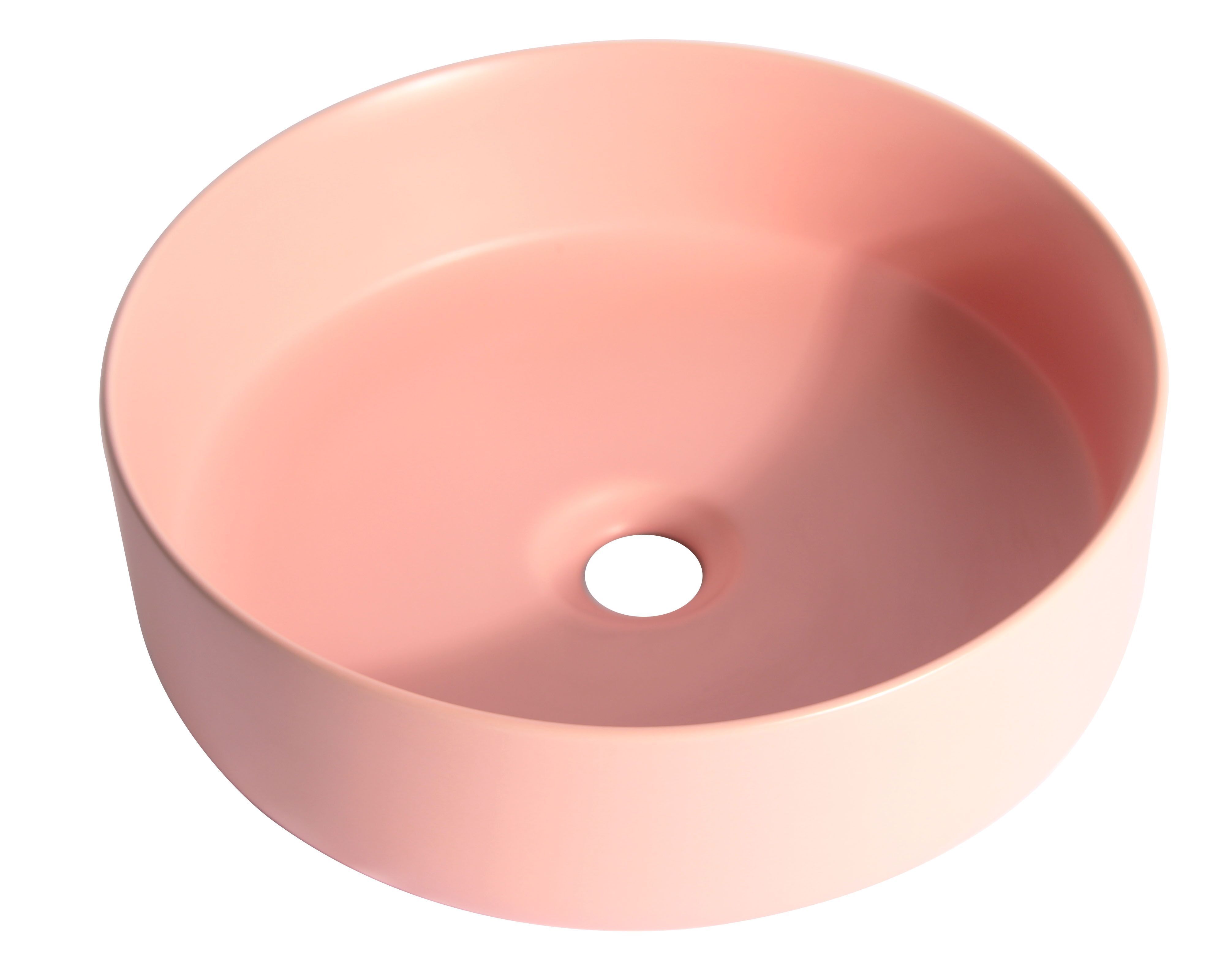 Pink  Bathroom Ceramic Sanitary Ware Basin faucet curved sanitary round circular wash basin shell shape basin