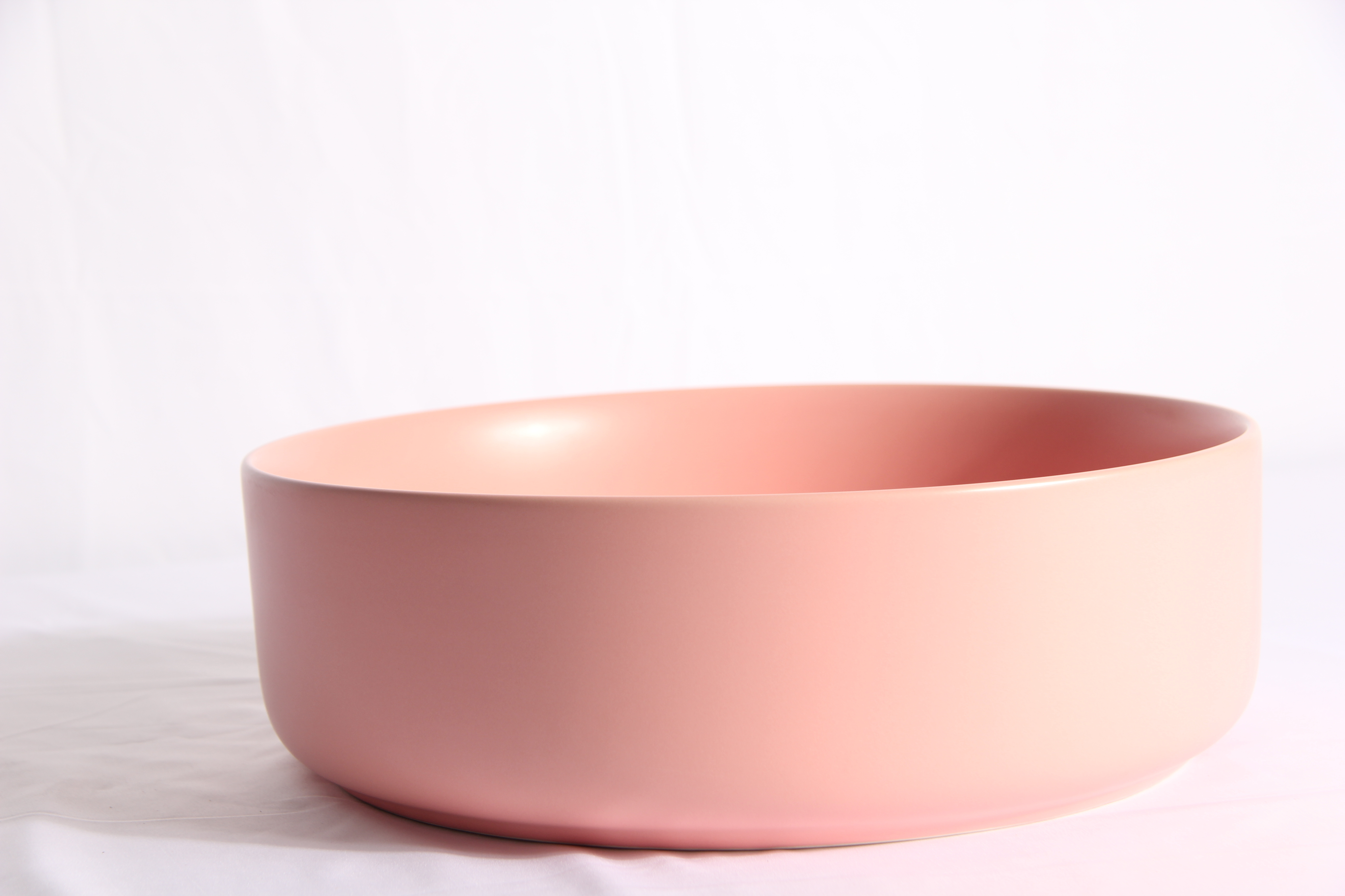 Pink  Bathroom Ceramic Sanitary Ware Basin faucet curved sanitary round circular wash basin shell shape basin