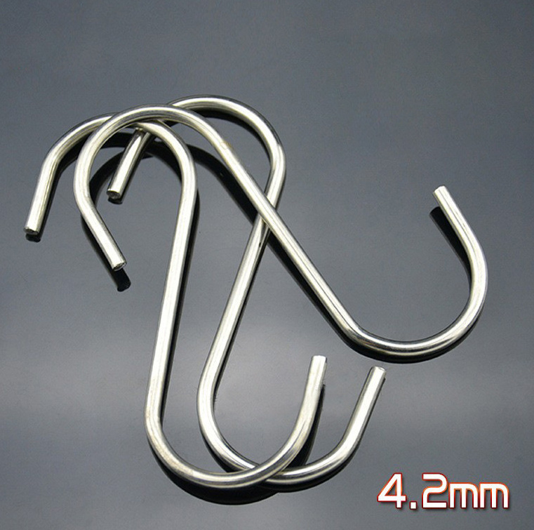 Silver 3.5 Inch Stainless Steel S Hanging Hooks for Indoors Outdoors Hang Anything