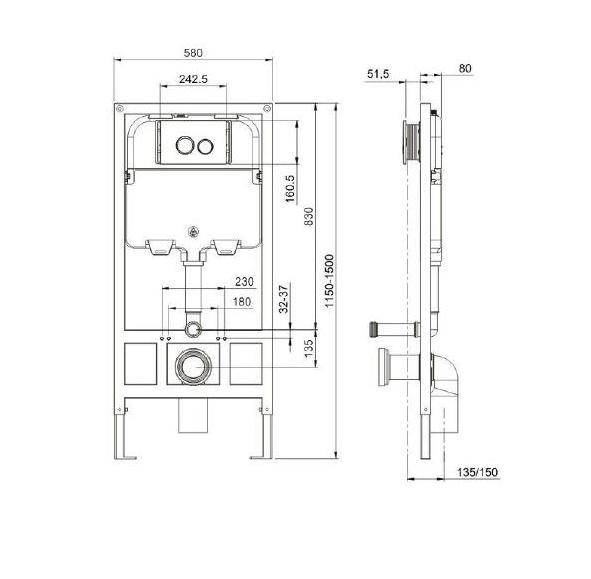 High Quality Plastic  Concealed Cistern Water Tank for Wall Hung Toilet 100L/hour Productivity PRE-WALL INSTALLATION SYSTEMS