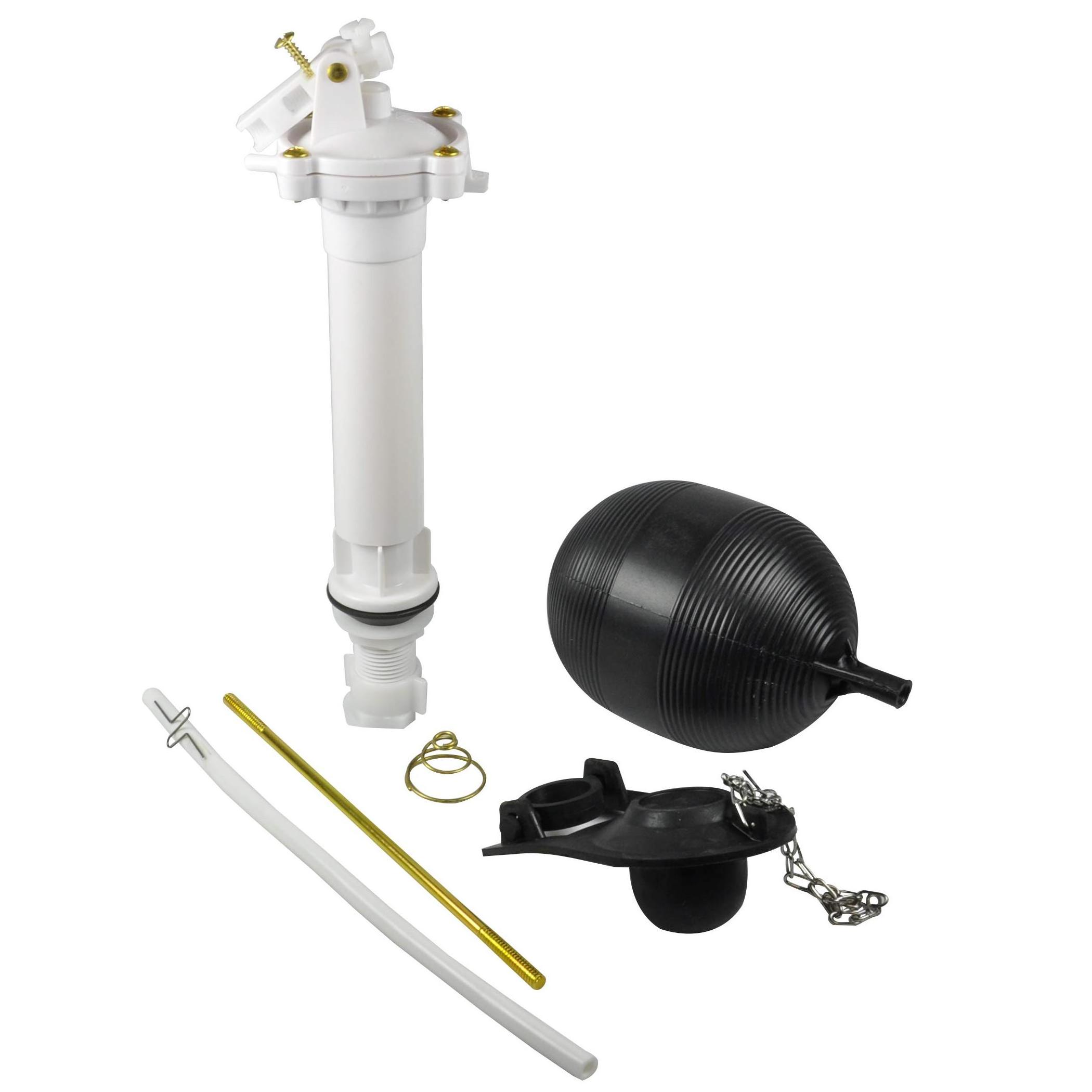 Complete Toilet Repair Kit Fill Valve, Flapper, Rod, Float Replacement