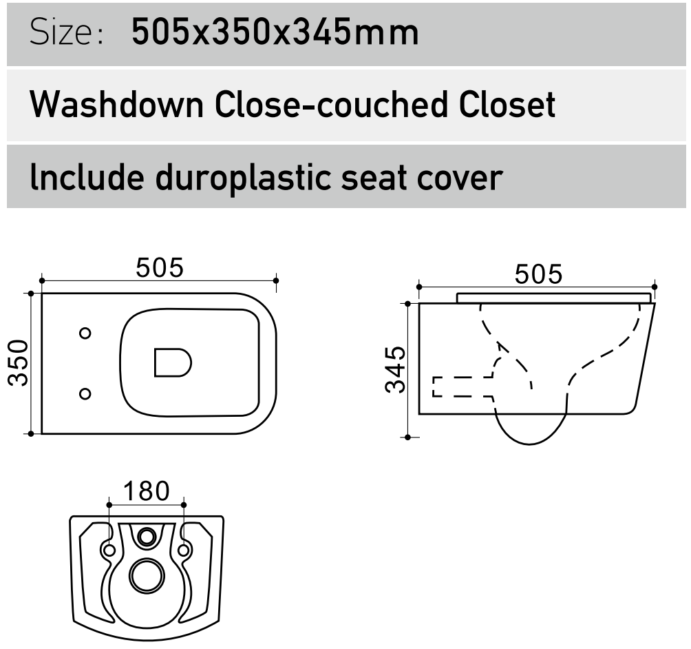 factory price  good quality ceramic  Wall hung toilet   with soft closing UF seat cover  glossy white black toilet bowl  for hot