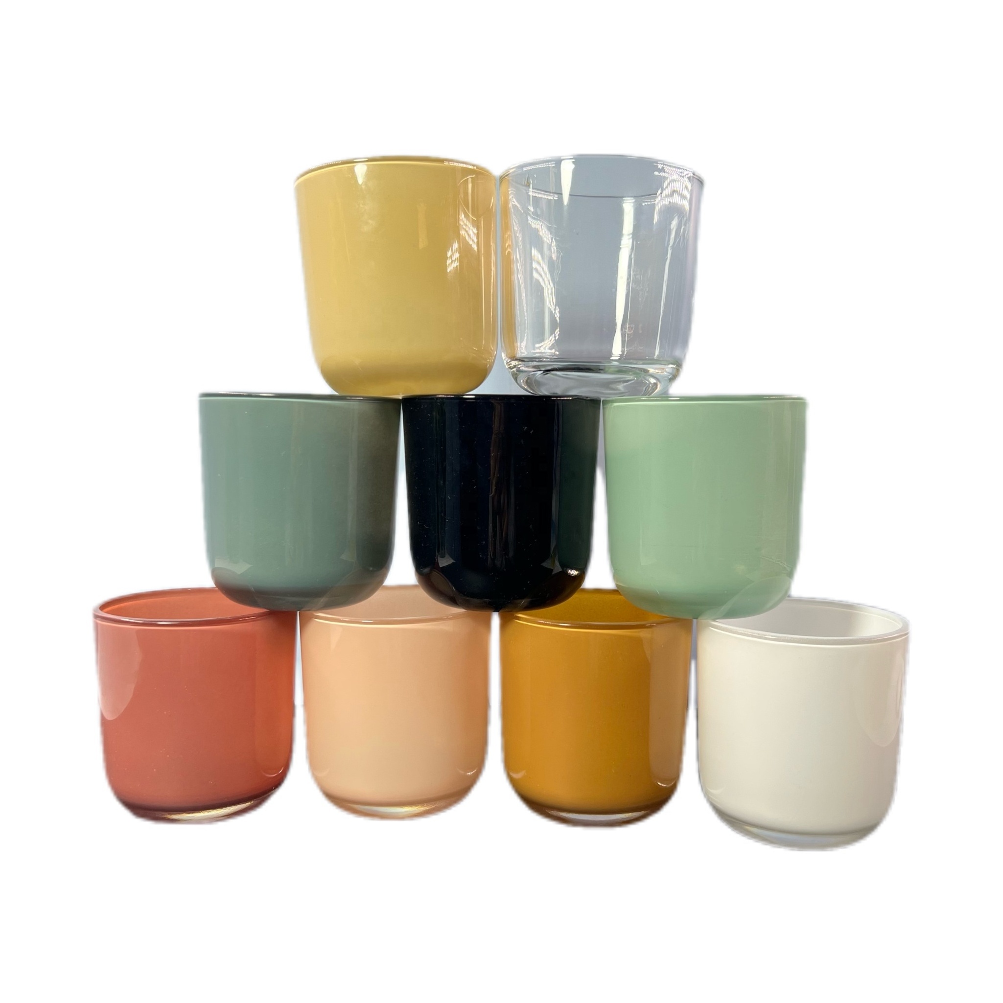 Popular  Rainbow Color round bottom christmas wedding candle jar container empty 12 oz candle jars for candle making