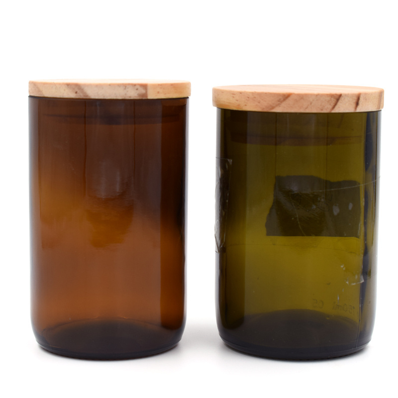 wholesale solid amber glass canlde jar 400ml popular  votive amber glass straight sided jar amber candle holder