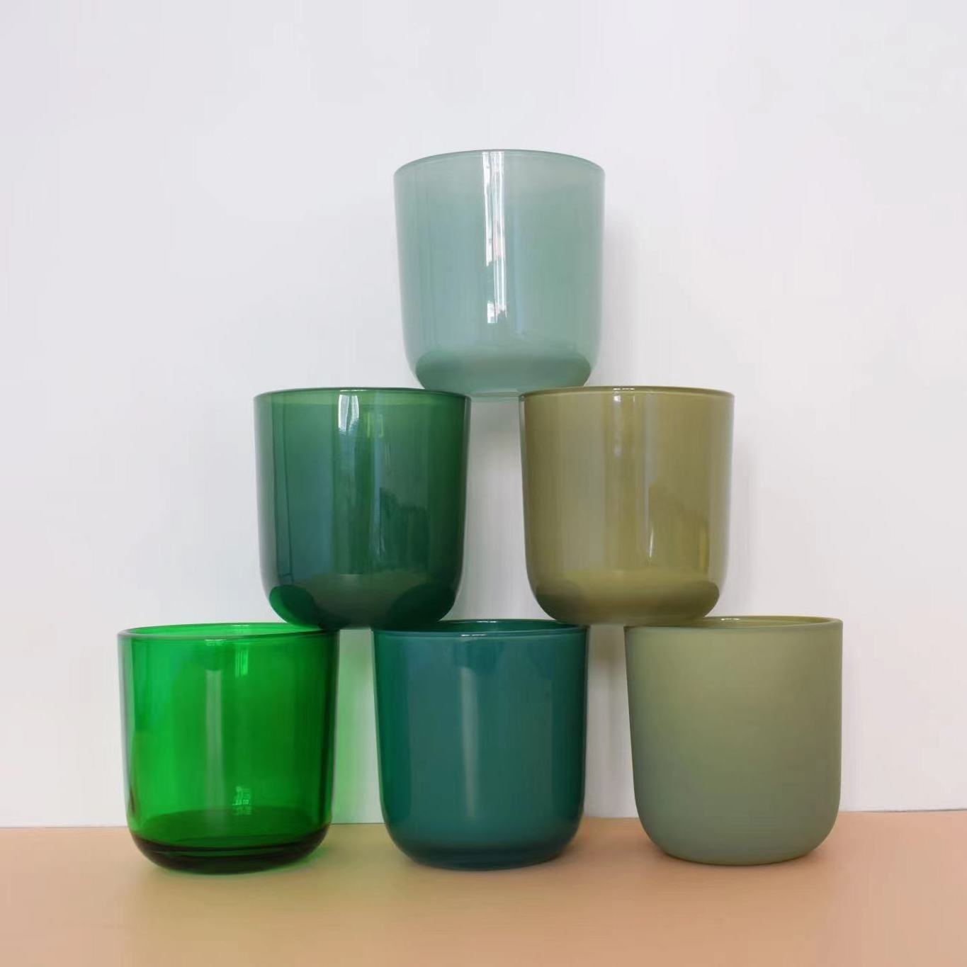 2023 New Wholesale Unique  Multicolor empty glass candle jars luxury glass candle holders for Candle Making