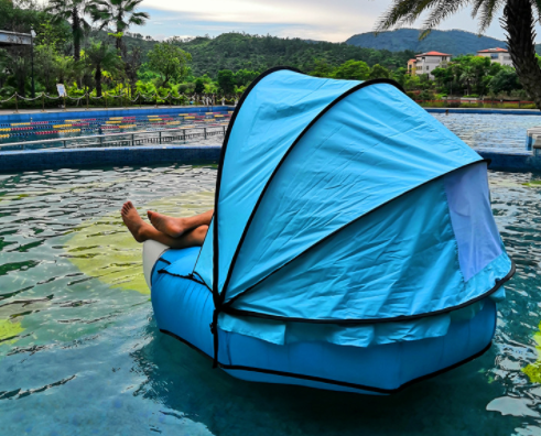 Aqua Oversized Ultimate Pool Lounger, Inflatable Pool Float With Sunshade Canopy