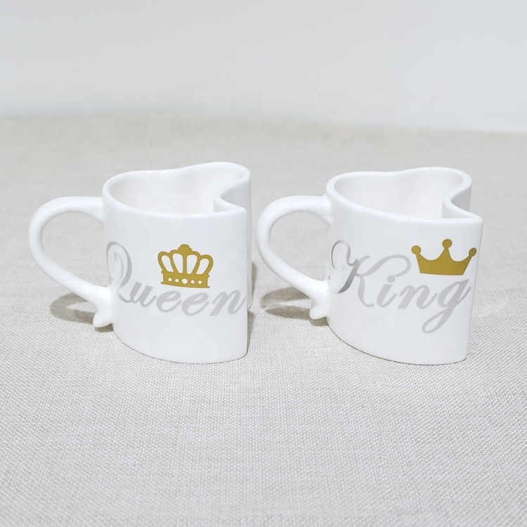 wedding souvenir For love couple Glitter color change sublimation ceramic mugs heart shape coffee mug cup For Gifts