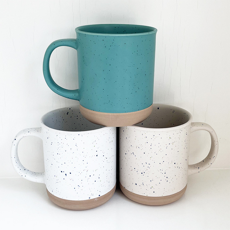 400ml Classic Raindrop Glazed Ceramic Mug with Unglazed Base Printed Mugs Souvenir Cup Daily Use Ceramics Coffee Cup