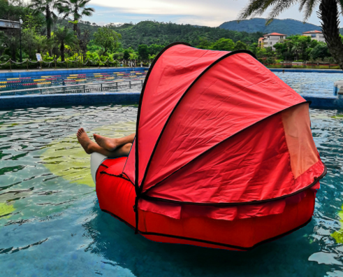 Aqua Oversized Ultimate Pool Lounger, Inflatable Pool Float With Sunshade Canopy