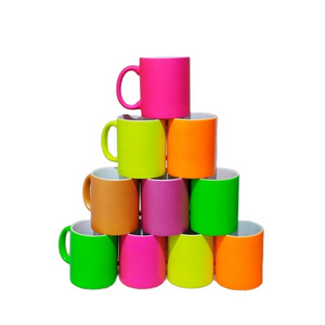 11oz Solid Ceramic Neon Color mug Coffee printed Mug with Ins Style Packaged in Carton Capacity for Canteen Use personalize mug